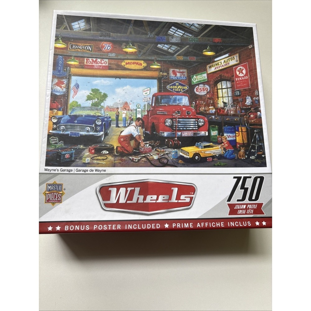 Masterpiece Jigsaw Puzzle~Wheelz Collectors Garage~750 Pieces~Cars~Jason Taylor